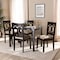 Baxton Studio Lenoir Sand Upholstered Espresso Finished Wood 5-Piece Dining Set 153-9399-8026 - alternate 4